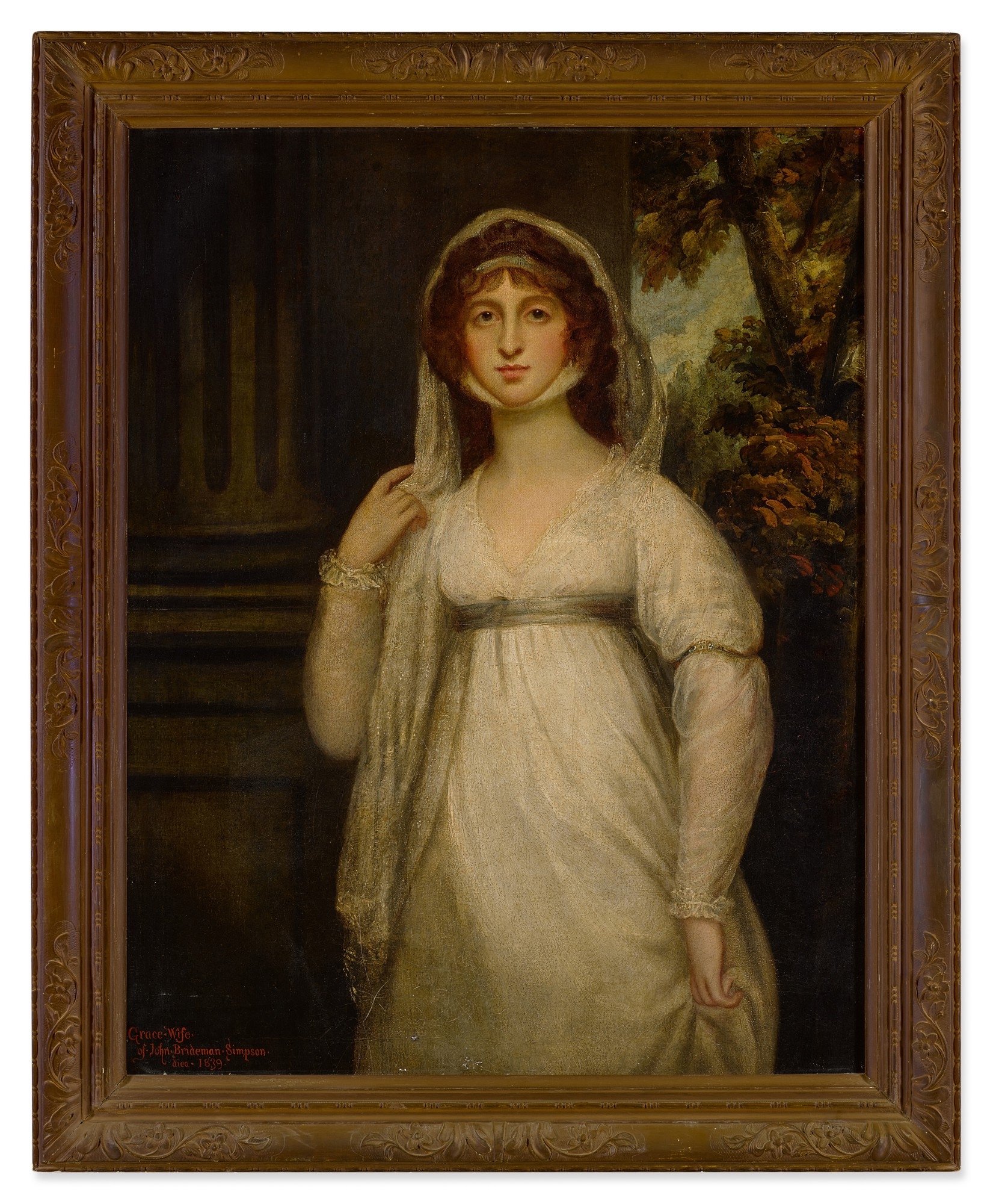 Artwork by George Romney, Portrait of Grace Estwick Bridgeman-Simpson (1774-1839), three-quarter length, Made of oil on canvas