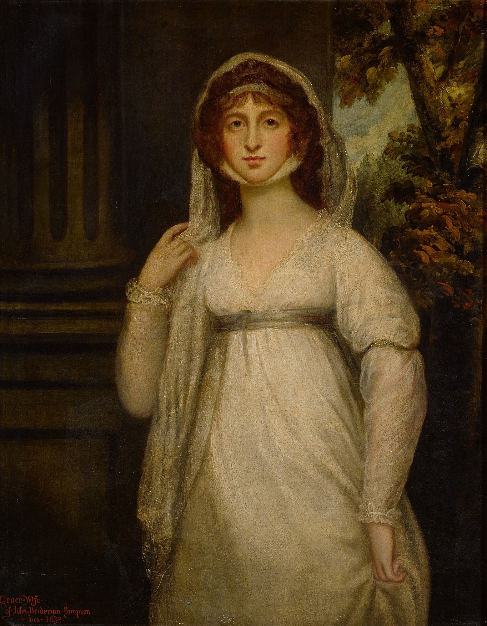 Artwork by George Romney, Portrait of Grace Estwick Bridgeman-Simpson (1774-1839), three-quarter length, Made of oil on canvas