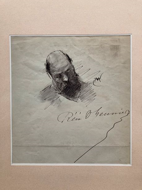 Artwork by Rémi Meunier, Portrait of a bearded man, Made of Pen and black ink