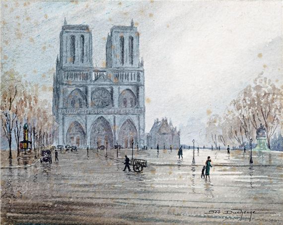 A párizsi Notre Dame látképe by Geo Duchesne