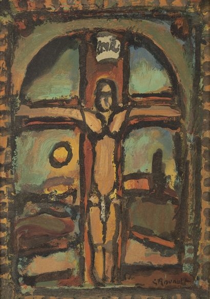 Christ on the cross. by Georges Rouault