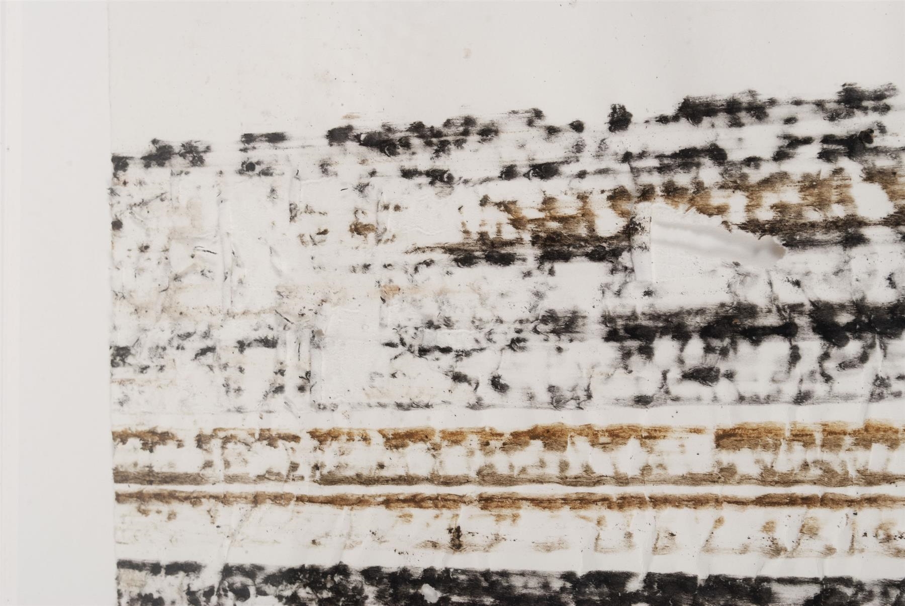 Artwork by Guy Overfelt, Burnout on Paper , 2003., Made of glass with white acrylic