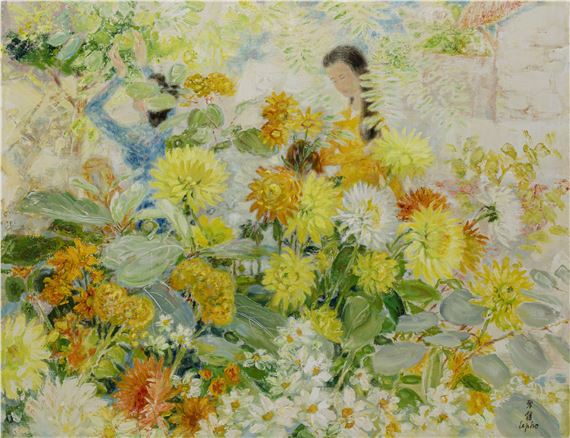 Dans le Jardin (In the Garden) by Lê Phổ, Painted circa 1975