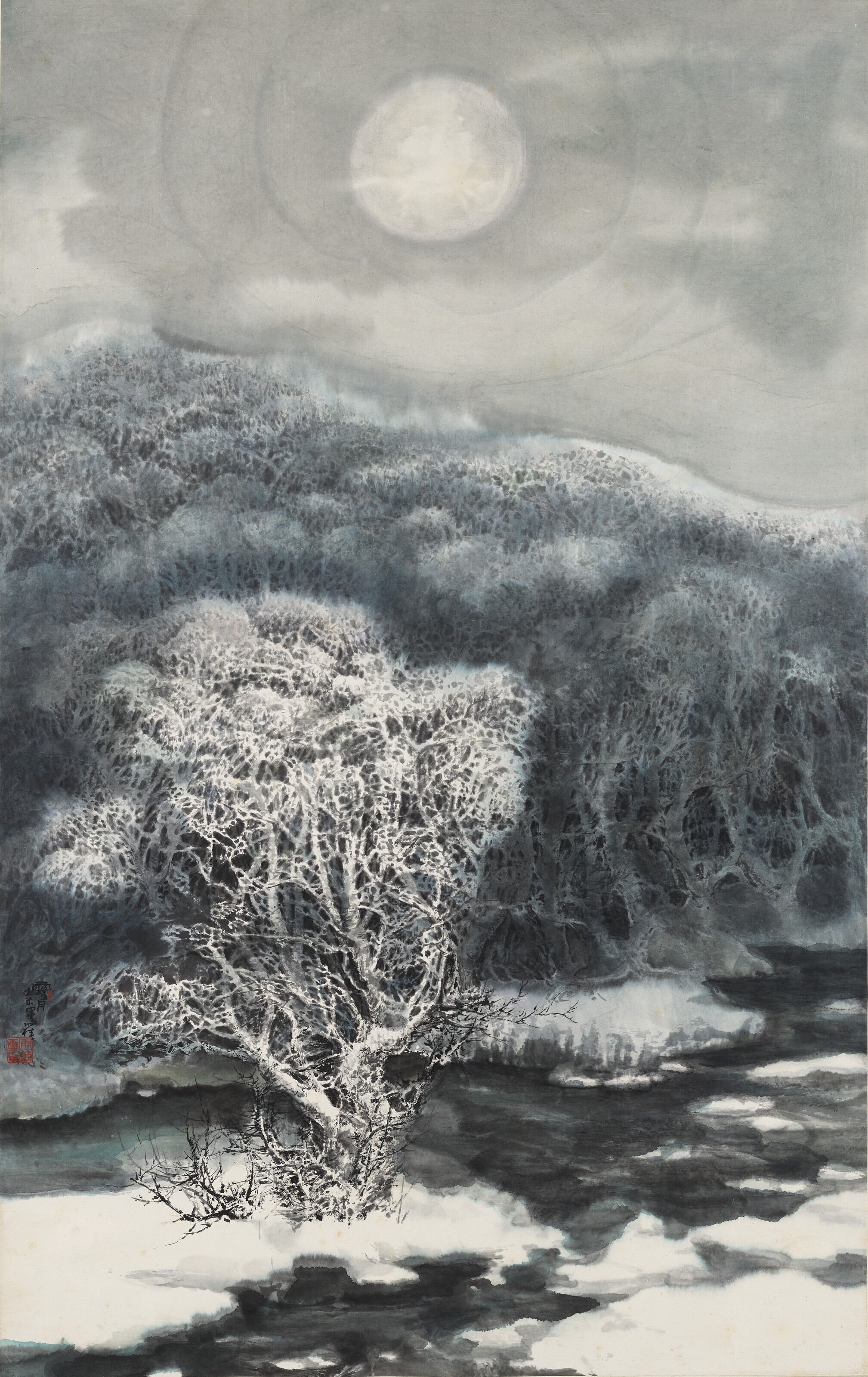 Song Yugui | Snowscape under Moonlight (1991) | MutualArt