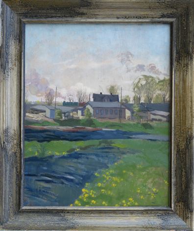 Pie dzelzceļa by Jānis Pauļuks, 1950