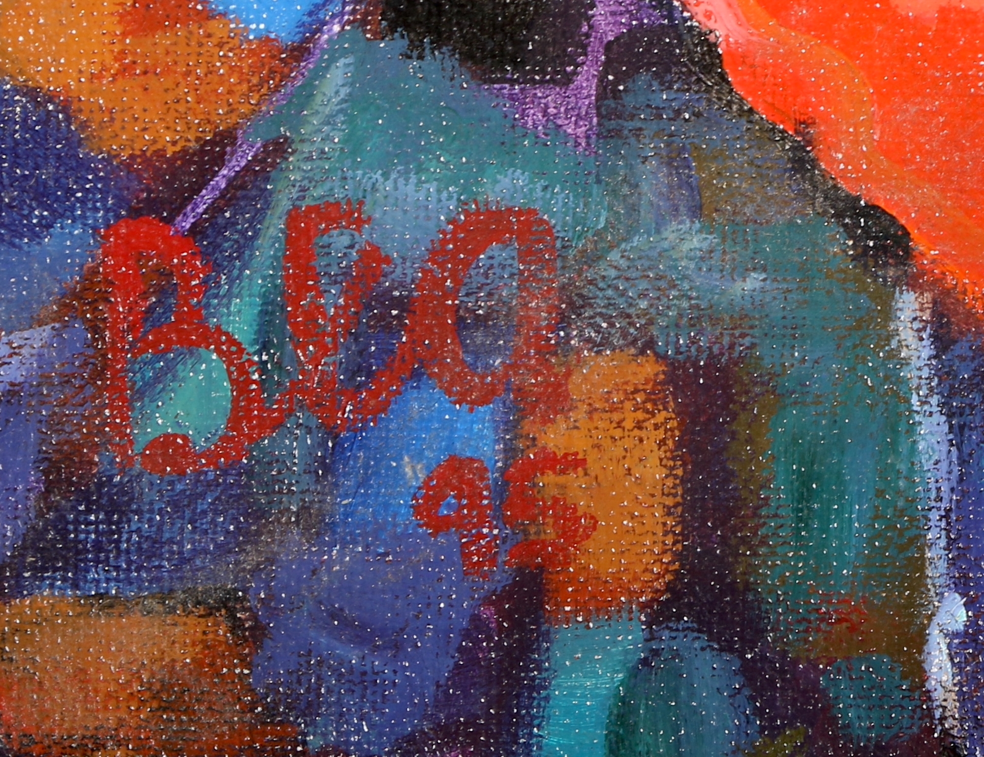 Artwork by Bea, PENSIVE LADY WITH HAT ON HER LAP, Made of oil on canvas on board