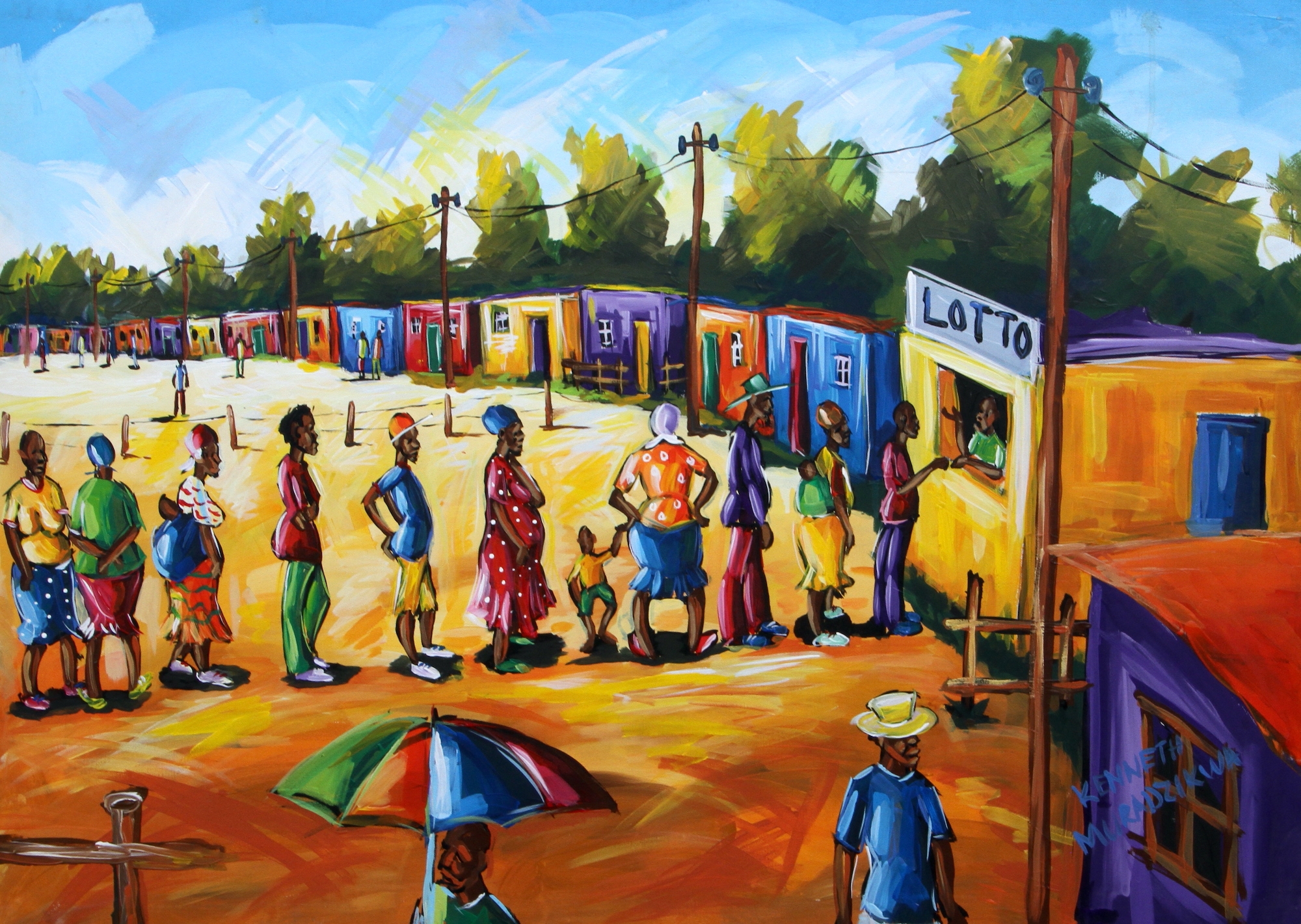 Artwork by Kenneth Muradzikwa, LOTTO SHOP, Made of oil on canvas