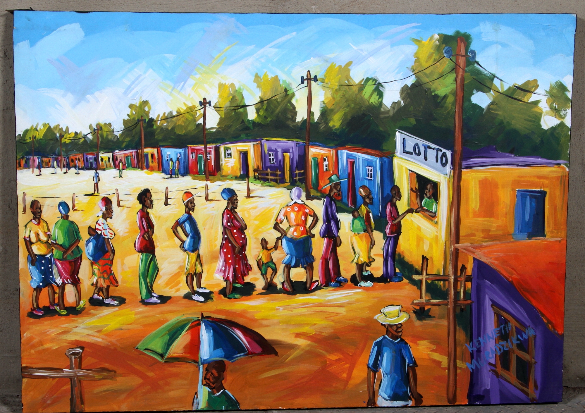 Artwork by Kenneth Muradzikwa, LOTTO SHOP, Made of oil on canvas