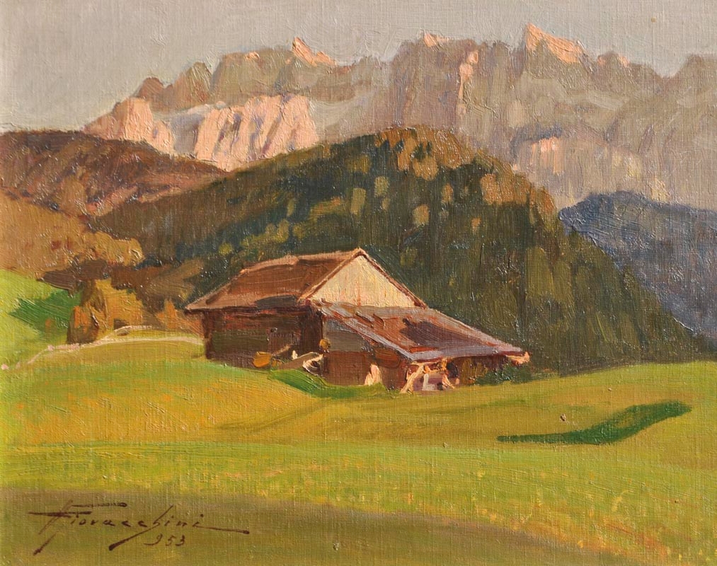 Artwork by Ulderico Giovacchini, PAESAGGIO DOLOMITICO, Made of Oil on cardboard