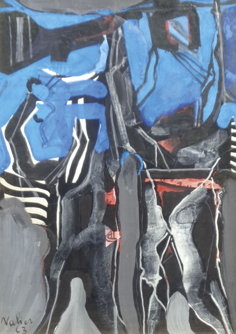 Artwork by Willy Valier, Untitled, Made of Mixed media on cardboard