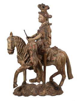 "Saint Martin". Imposing carved - Hispano-Flemish School, 15th Century