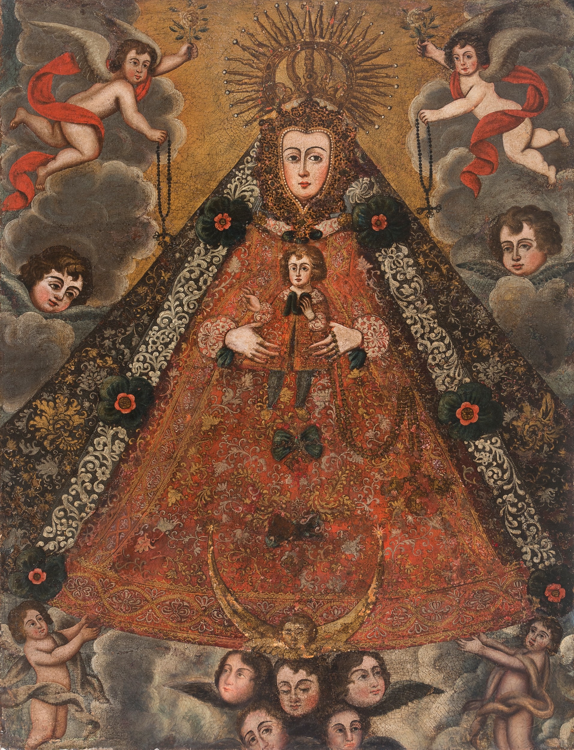 Our Lady of the Rosary by Colonial School, 17th Century, 17th century