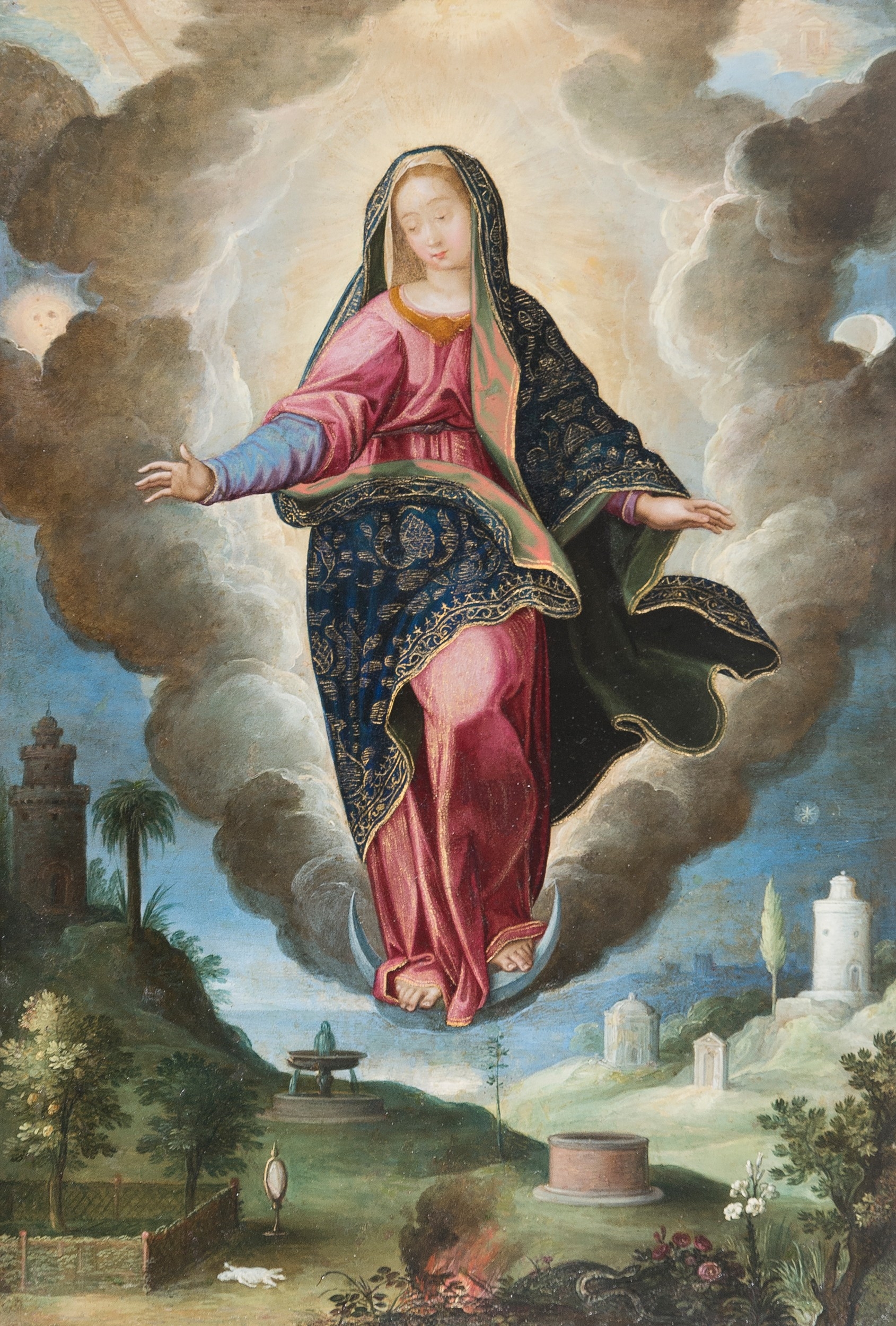 Artwork by Master of San Ildefonso, Tota Pulchra, Made of Oil on copper