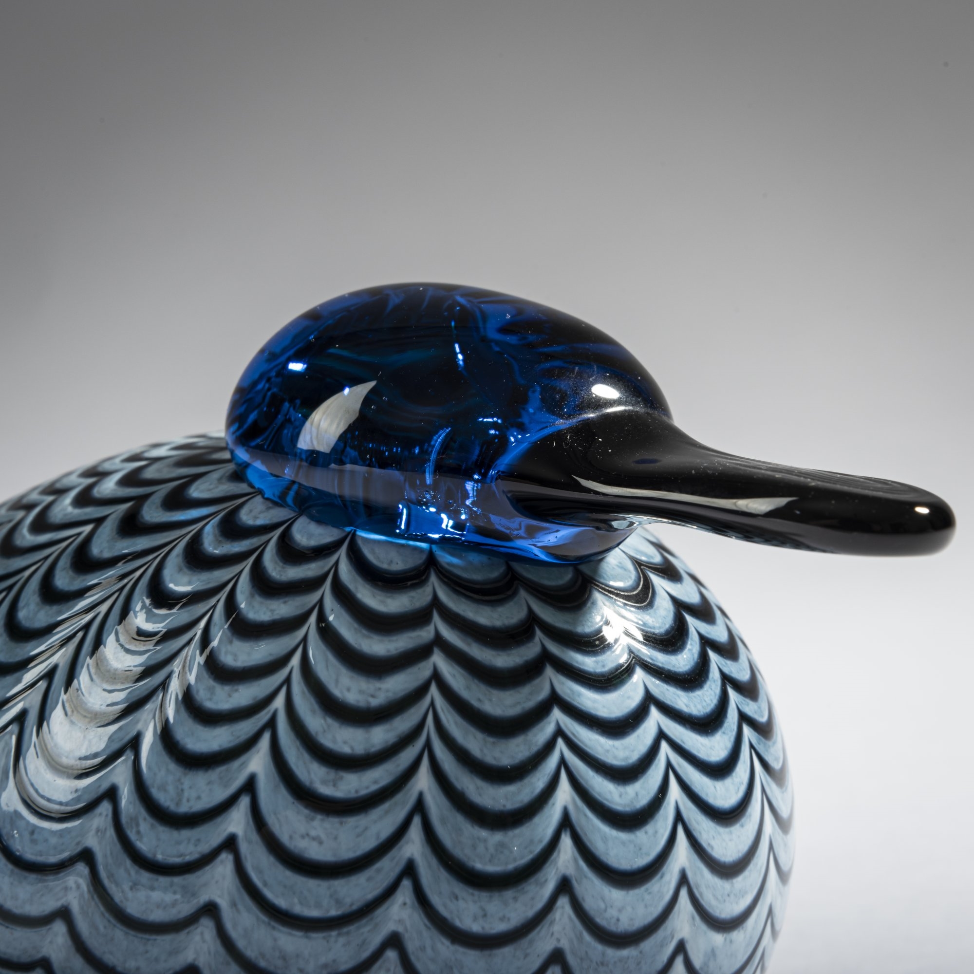 Artwork by Oiva Toikka, Wild duck 'Sinipääsorsa', Made of Cased glass