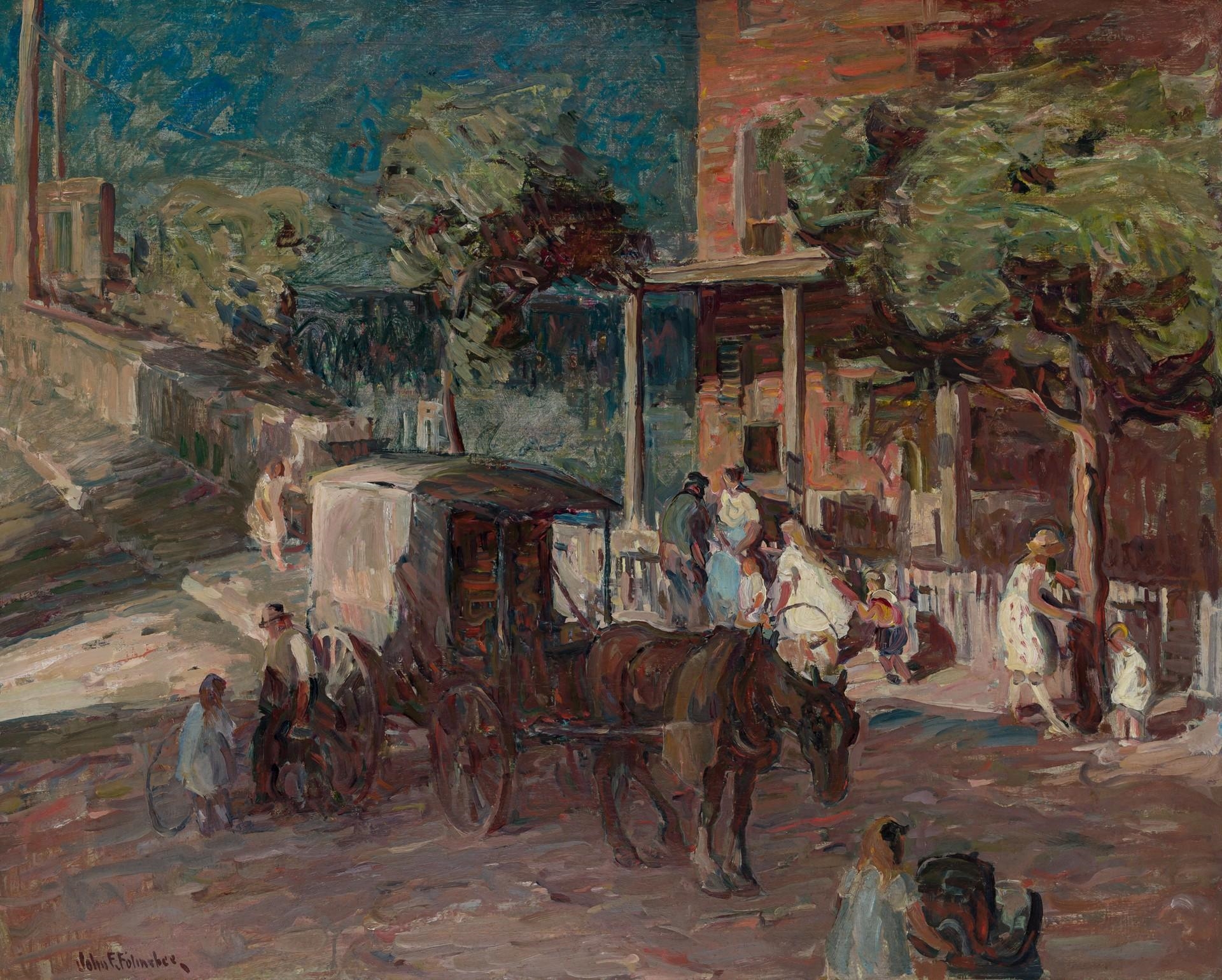 Artwork by John Fulton Folinsbee, "Huckster's Cart", Made of oil on canvas