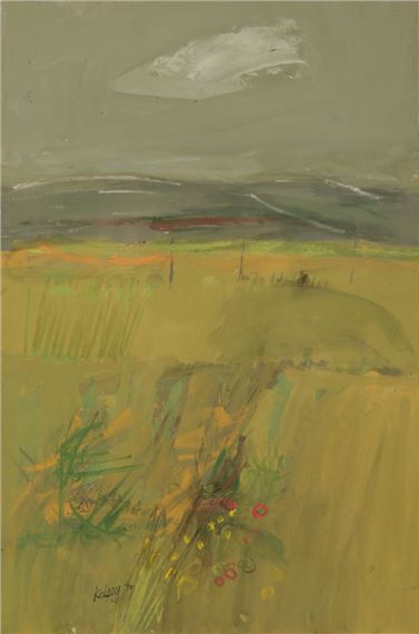 Landscape under grey skies by Robert Kelsey, '70