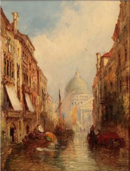 A view on a Venetian canal with San Simeone Piccolo in the distance - John Vivian