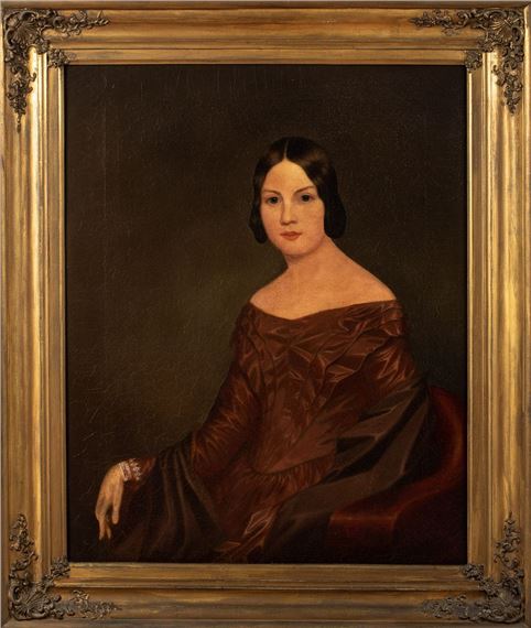 American School, 18th Century | Portrait of a Woman in Red Dress | MutualArt