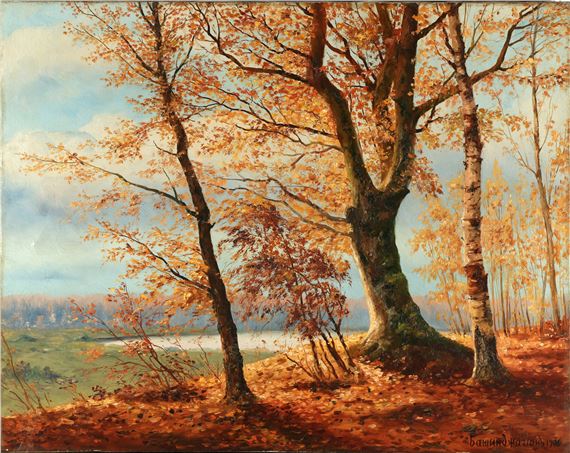Fall Landscape by Georgii Zakharovitch Bashindzhagian, dated 1906