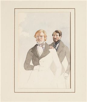 The Swedish physician Dr Conrad Gustav Fagergren and the American missionary Joseph Gallup Cochran, pictured during their visit to Tehran in late 1847 - Franz Colombari