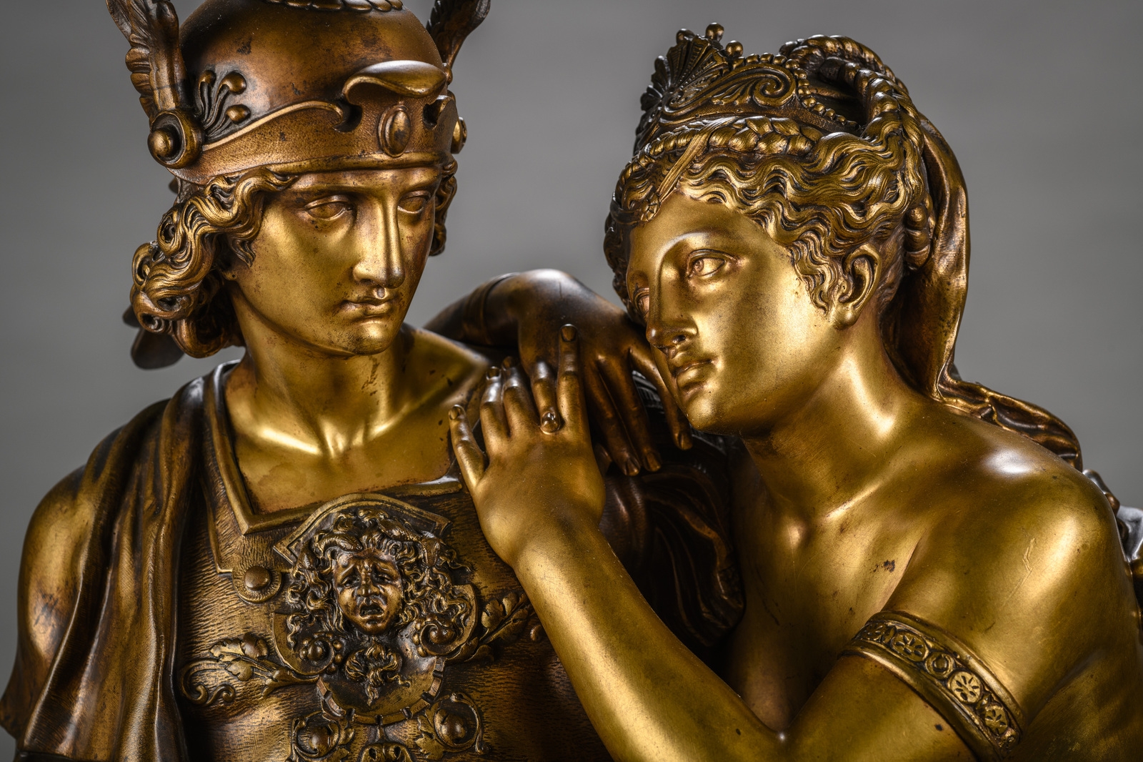 Artwork by Jean-Baptiste Germain, Dido and Aeneas, Made of gilt bronze sculpture