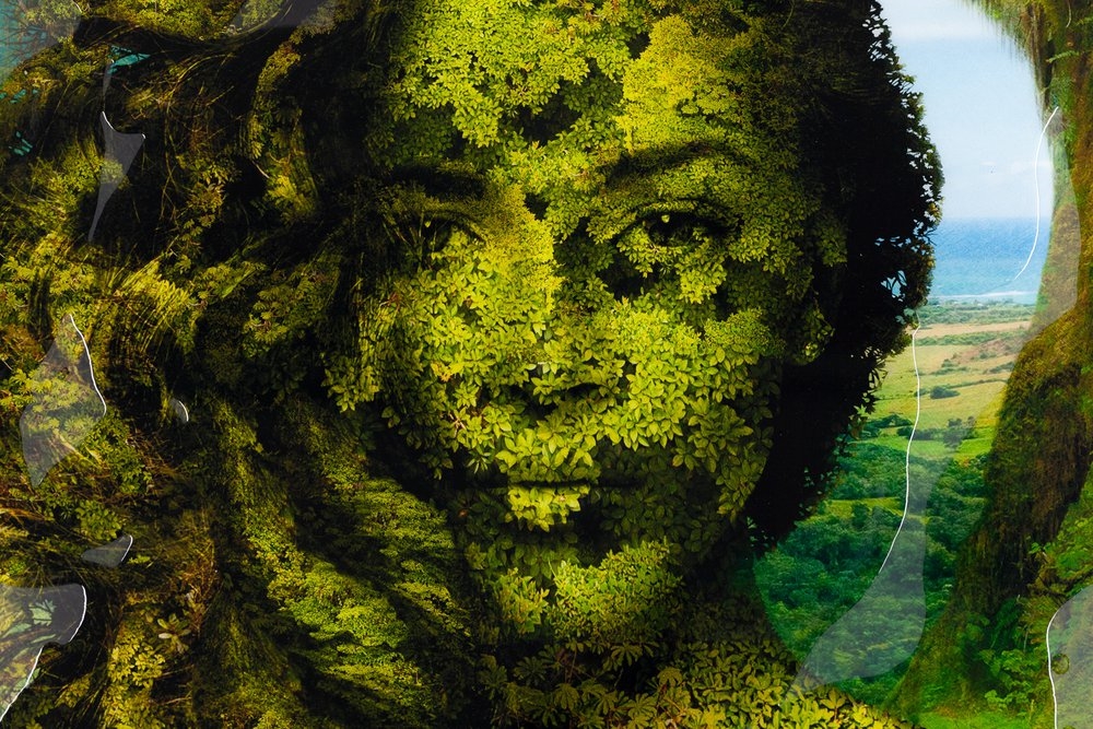 Artwork by Igor Morski, Green Woman, Made of mixed media