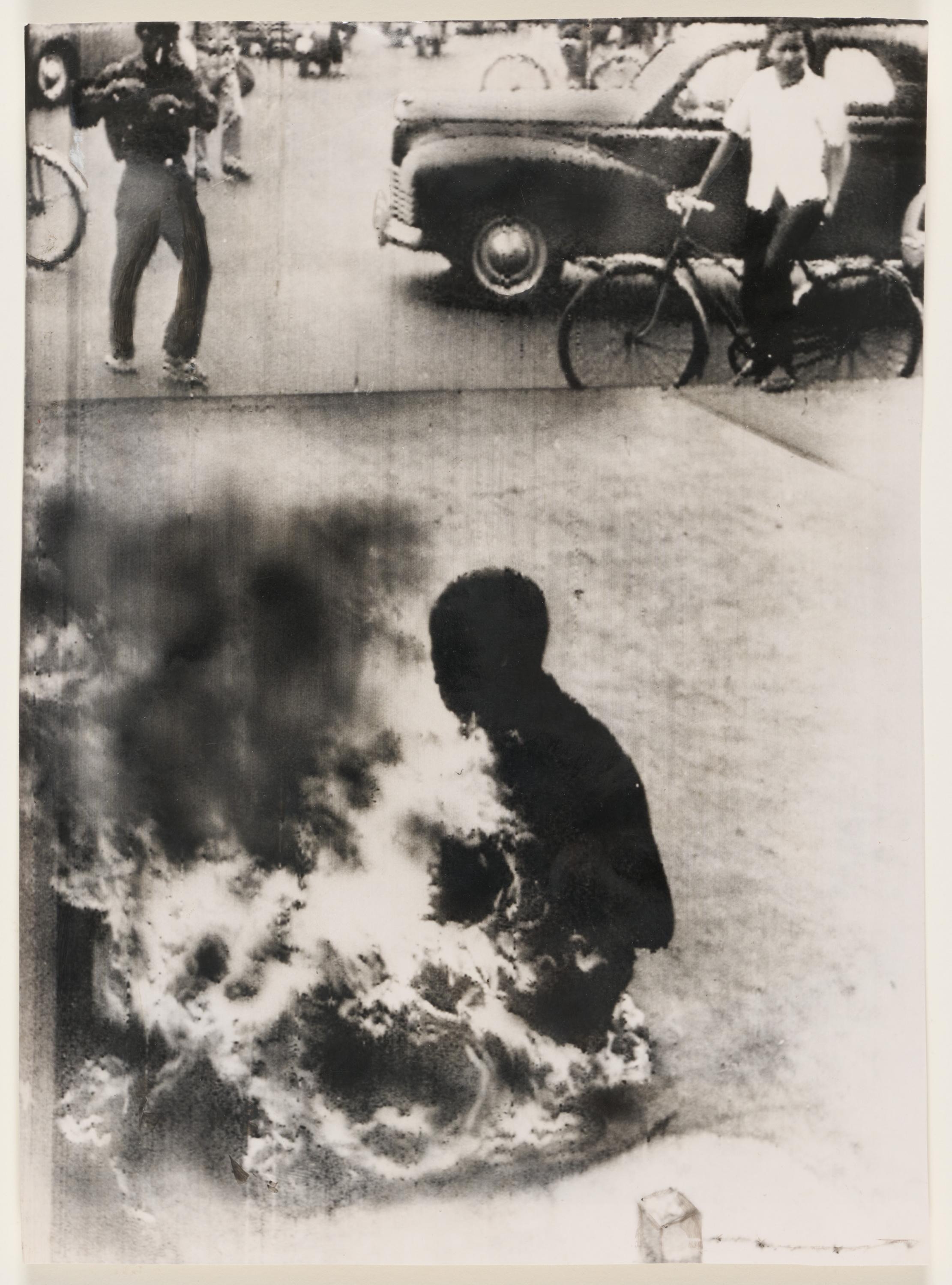 Artwork by Malcolm Wilde Browne, Burning Monk, Saigon, Vietnam, 11 June 1963., Made of silver print