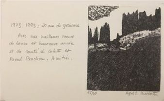 CHARTRETTE Agnès Engraving signed in lower - Lara Meintjes