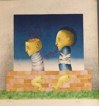 KERN Haïm Lithograph signed in lower right by Haim Kern