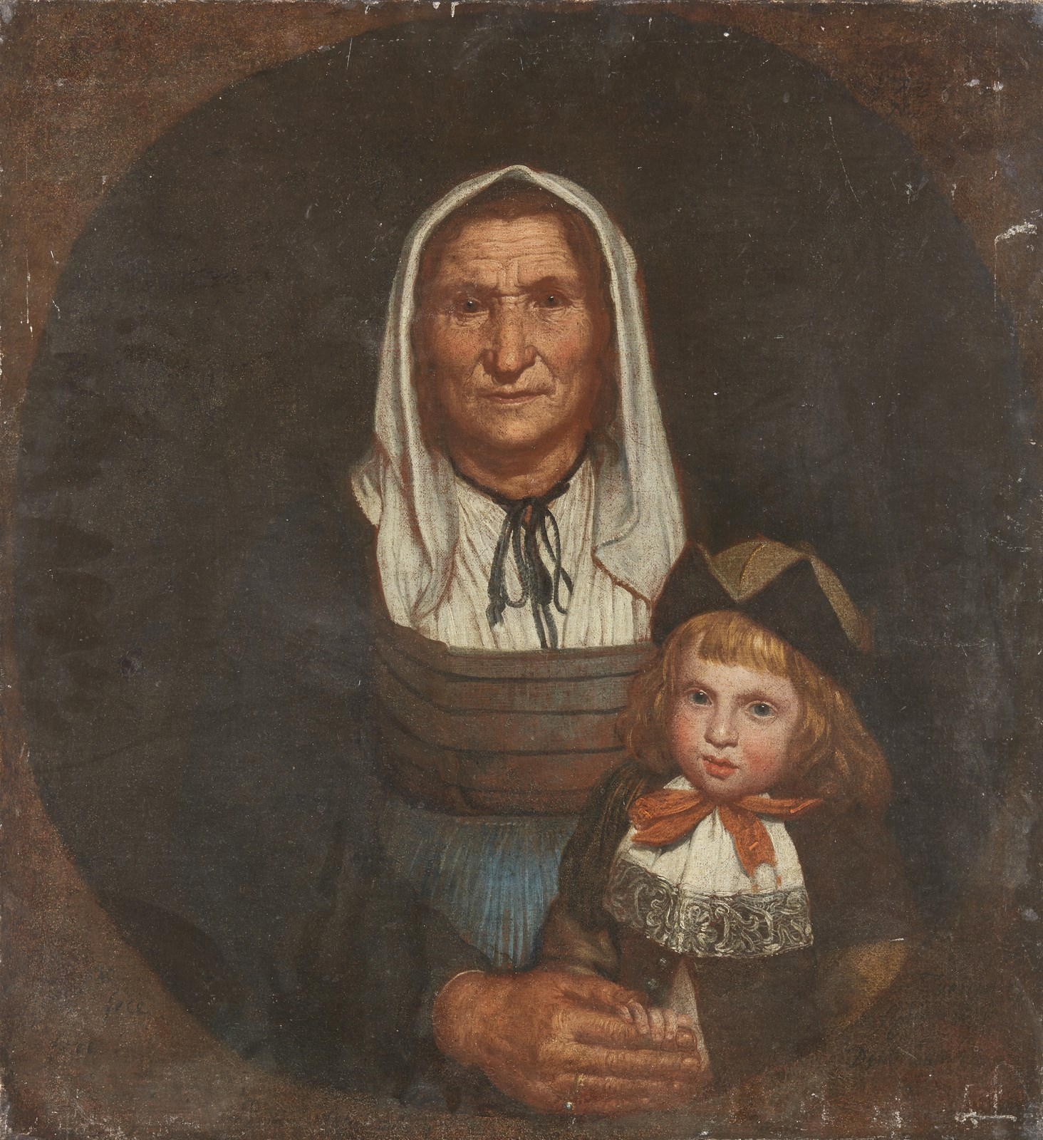 Portrait of a commoner woman and child by Brescian School, 17th Century