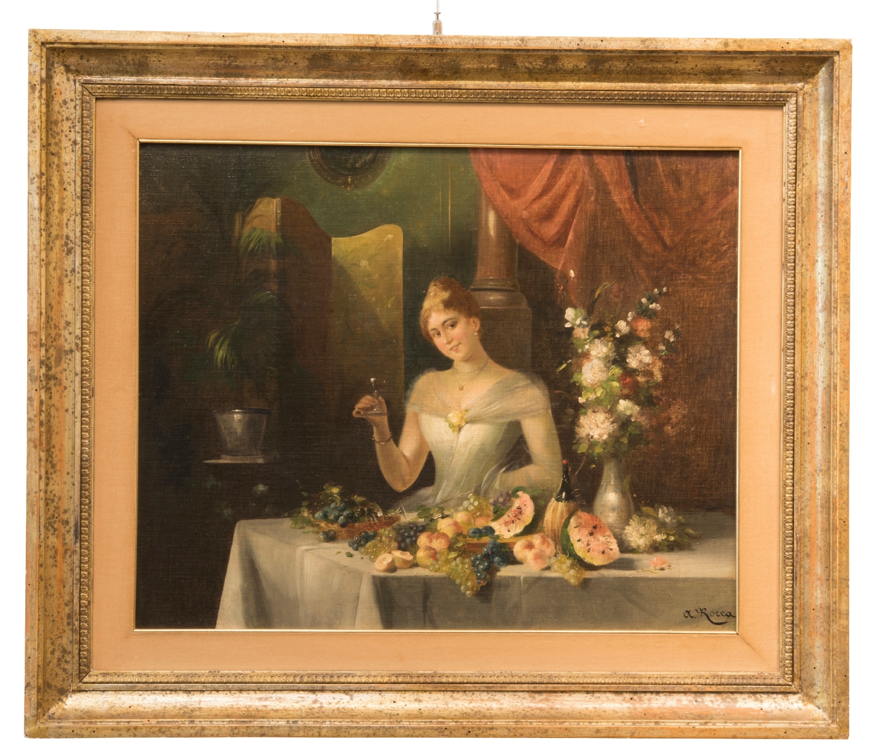 Giovanni Andrea Rocca | Still life with young lady | MutualArt