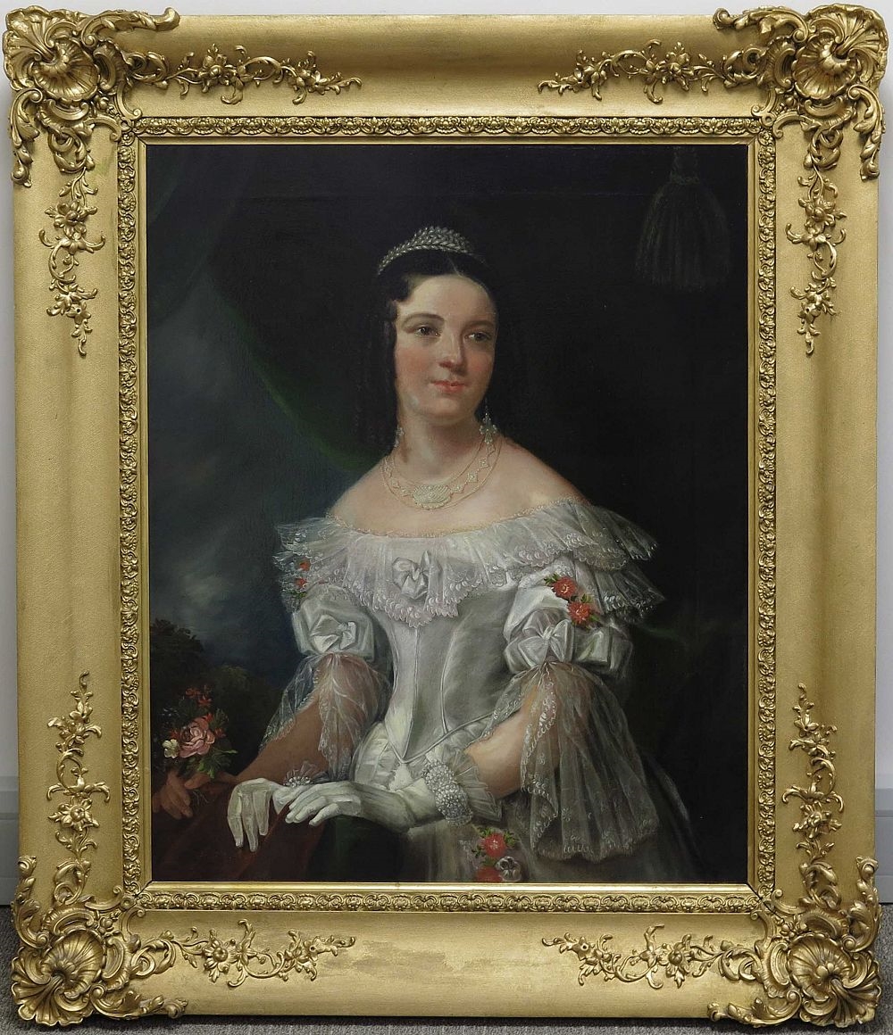 Artwork by Mary Wigley, portrait of Miss Pryce, Made of oil on canvas