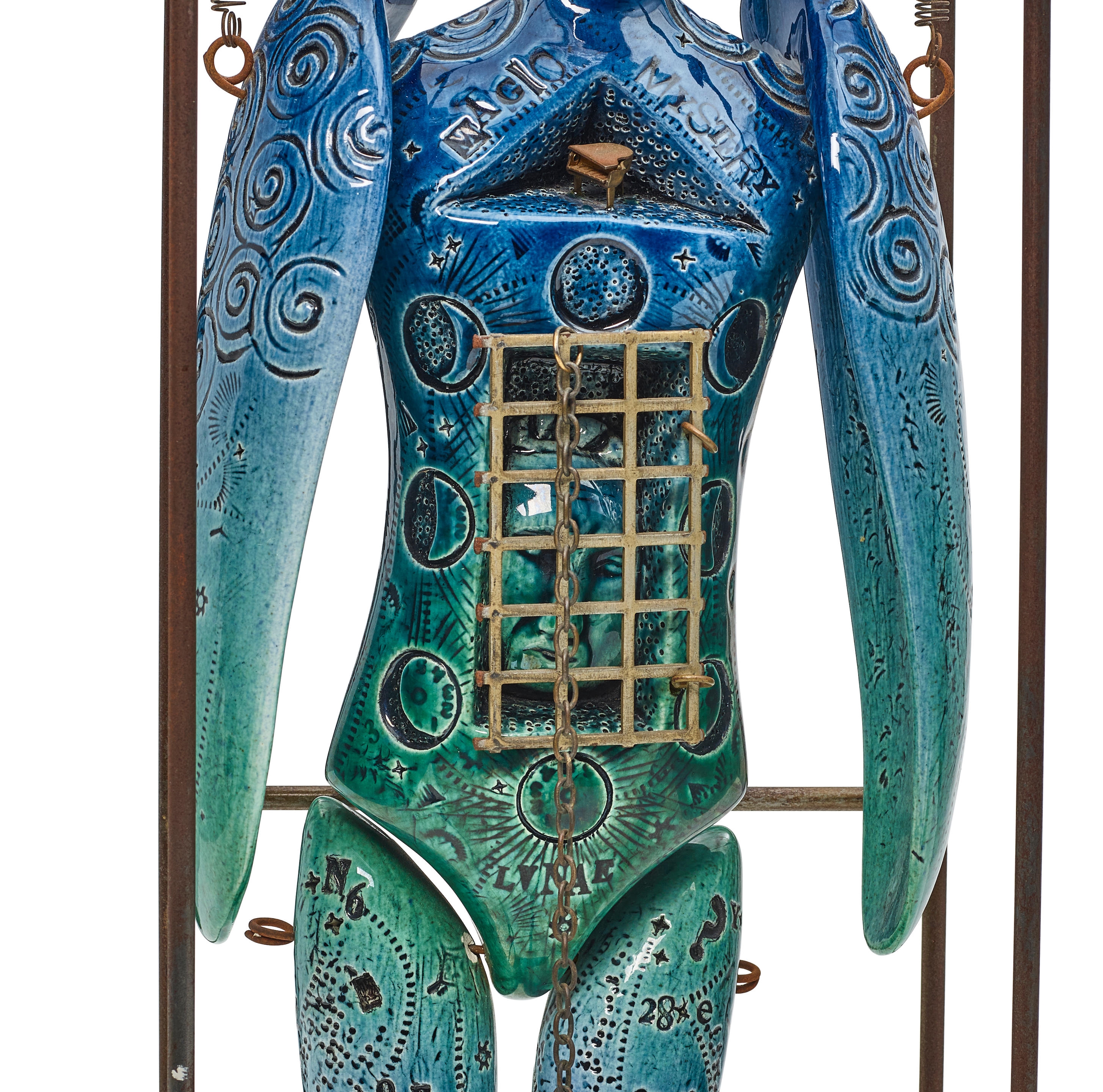 Artwork by Valerie Bunnell, TWO MIXED MEDIA WITH CERAMIC AND METAL FIGURES