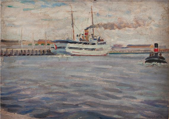 "Gdansk" Ship in harbour in Gdynia by Ludwik Misky