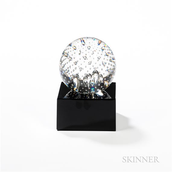 Steuben Glass | Steuben Luminor Controlled Bubble Glass Ball and Base ...