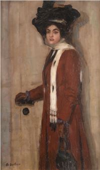 Bildnis einer Dame mit Hut - Bertha Dörflein-Kahle