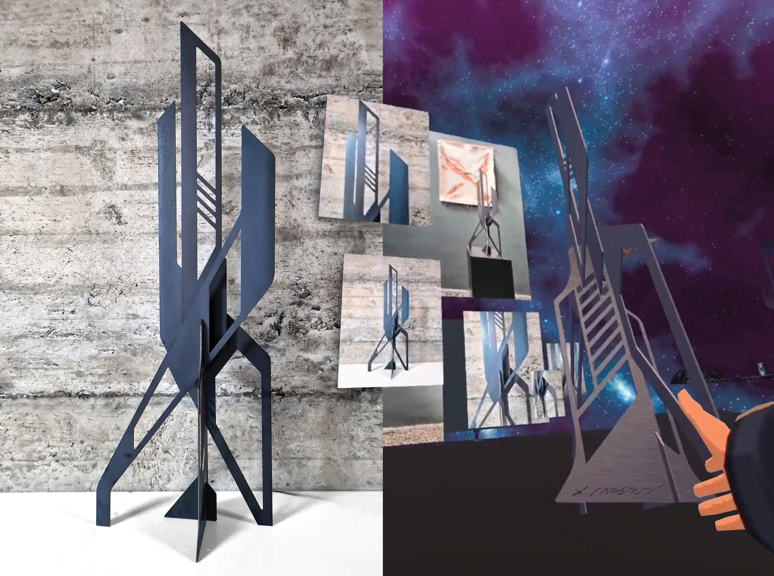 Artwork by Xavier Magaldi, TNG-60, Made of corten steel with NFT digital replica