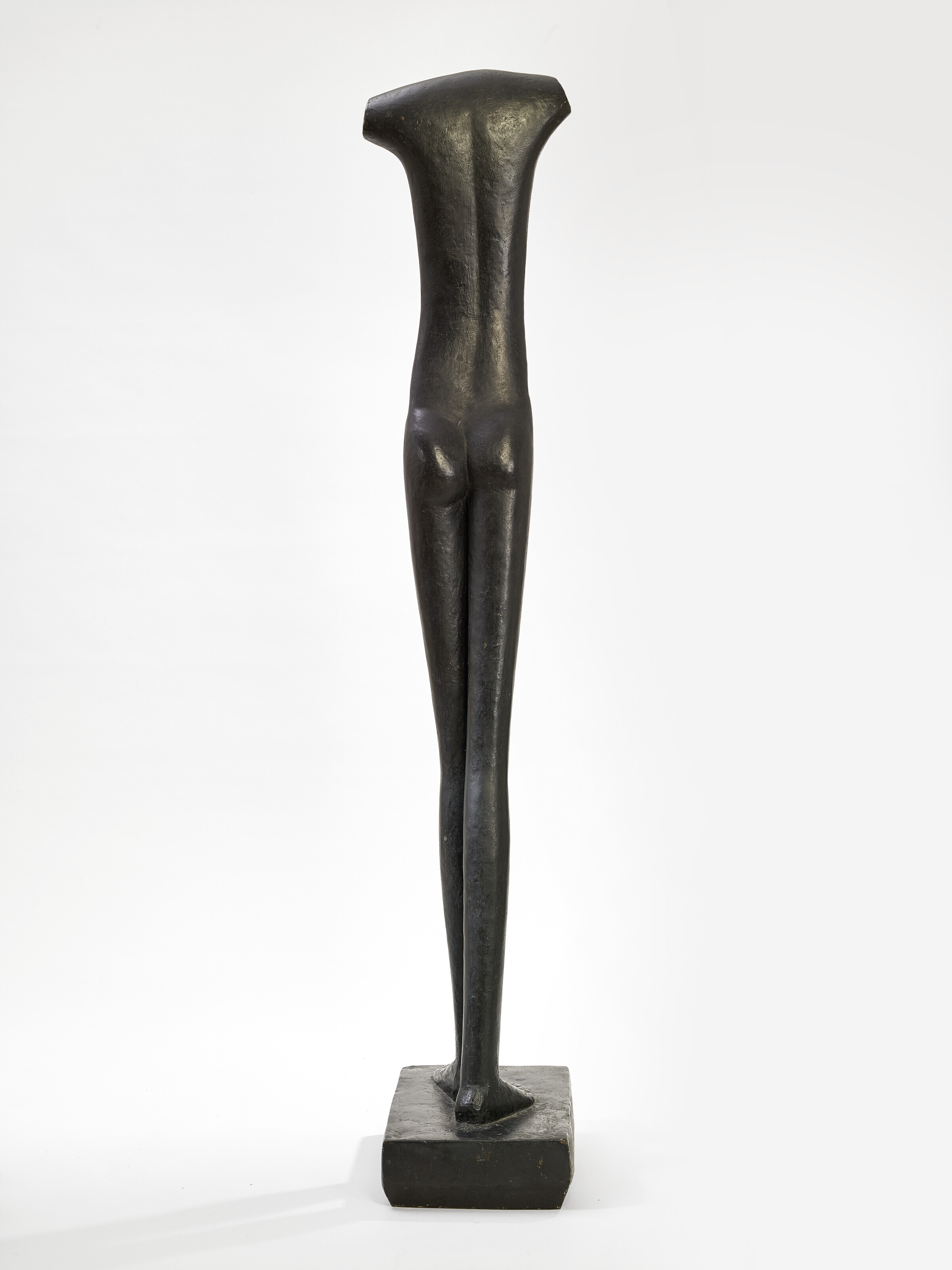 Artwork by Alberto Giacometti, Femme qui marche [I], Made of Bronze with dark brown patina