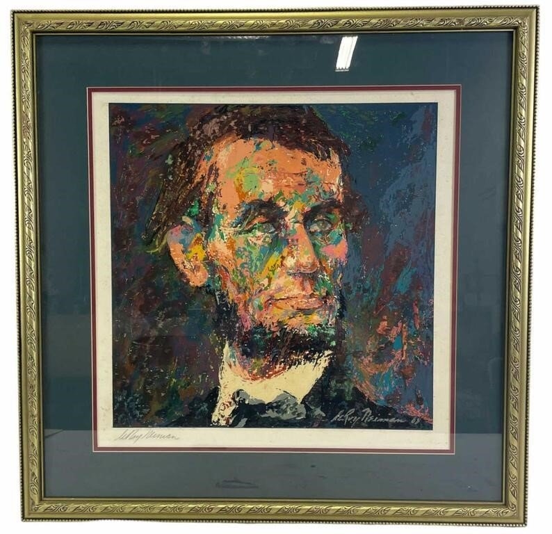 FRAMED LEROY NEIMAN ABRAHAM LINCOLN SERIAGRAPH by LeRoy Neiman
