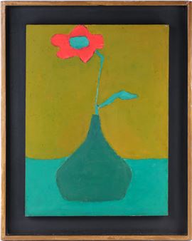 still life study of a poppy in a vase - Morris Chackas