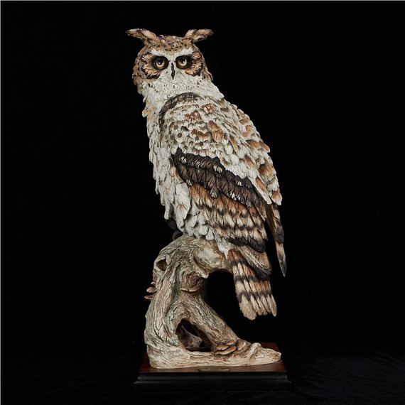 Ceramic figure of an owl titled "Wisdom." by Giuseppe Armani, 1995