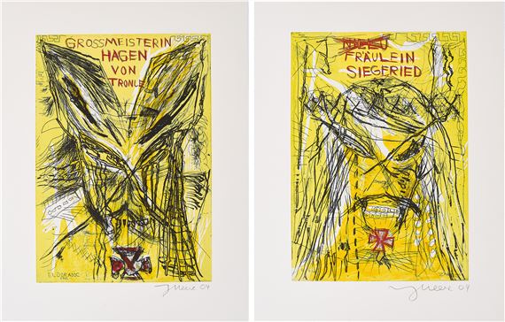 Großmeisterin Hagen / Tronje und Fräulein Siegfried.