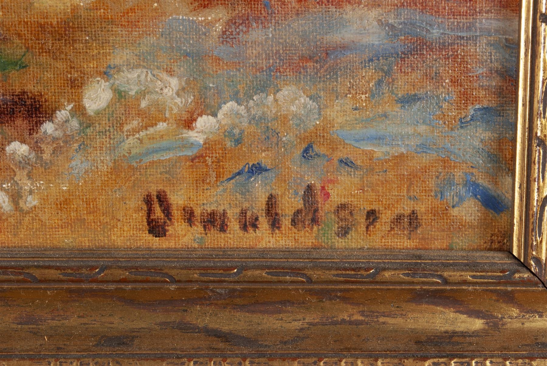 David Abercrombie Donaldson Autumnal landscape scene with a buttery