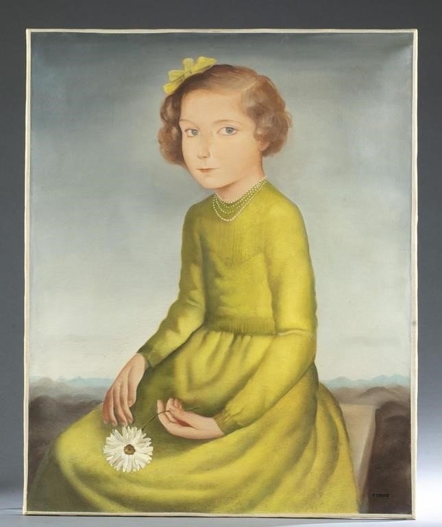 Portrait of a young girl in a green dress - Orlando Teruz