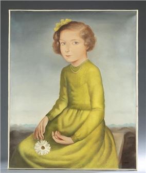 Portrait of a young girl in a green dress - Orlando Teruz