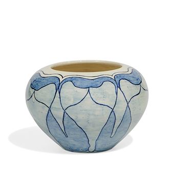 Earthenware vase with stylized flowers - Carrie Bell Sliger