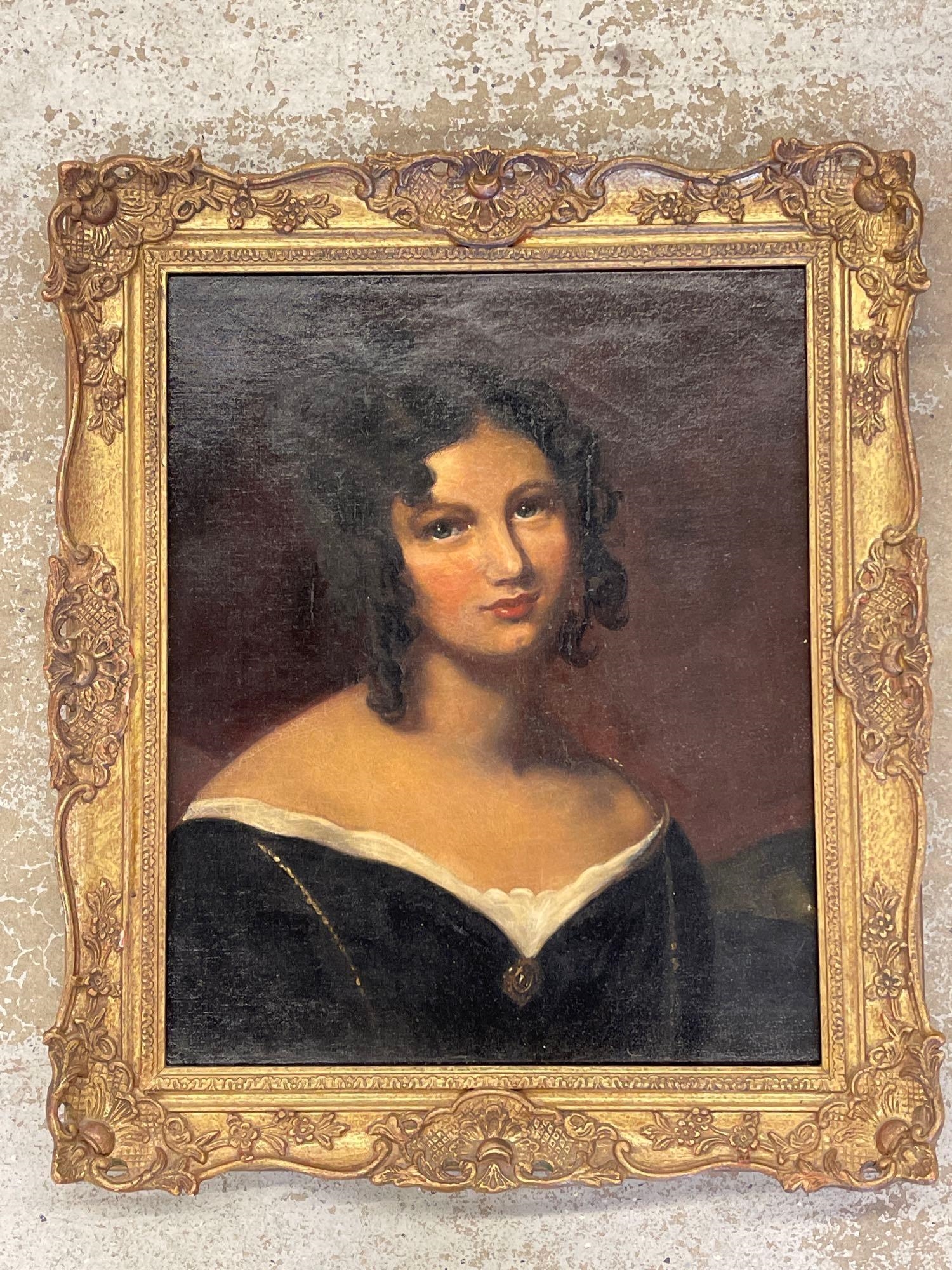 Portrait of a young woman by Henry Wyndham Phillips, English School, 19th Century