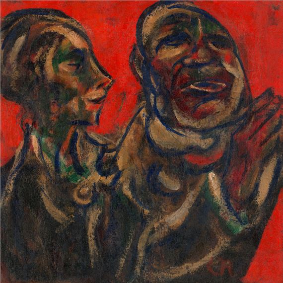 Alter Mann und junges Mädchen by Christian Rohlfs, 1917