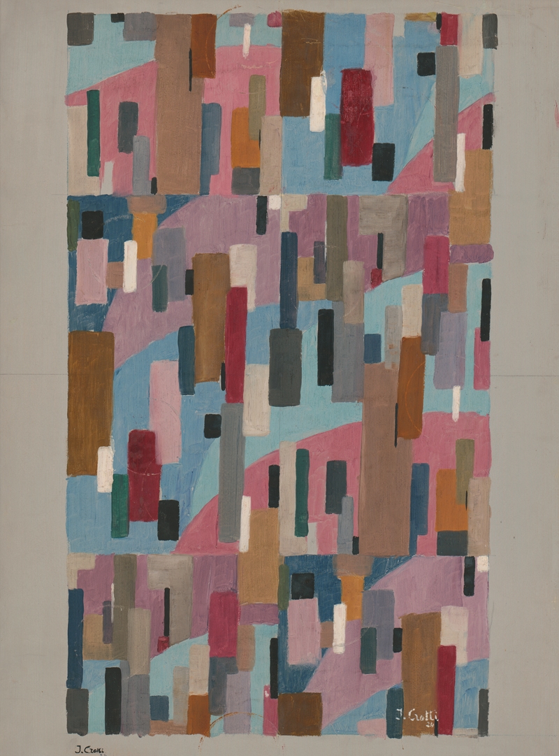 Artwork by Jean Crotti, Symphonie, Made of gouache on wove paper, laid down on canvas
