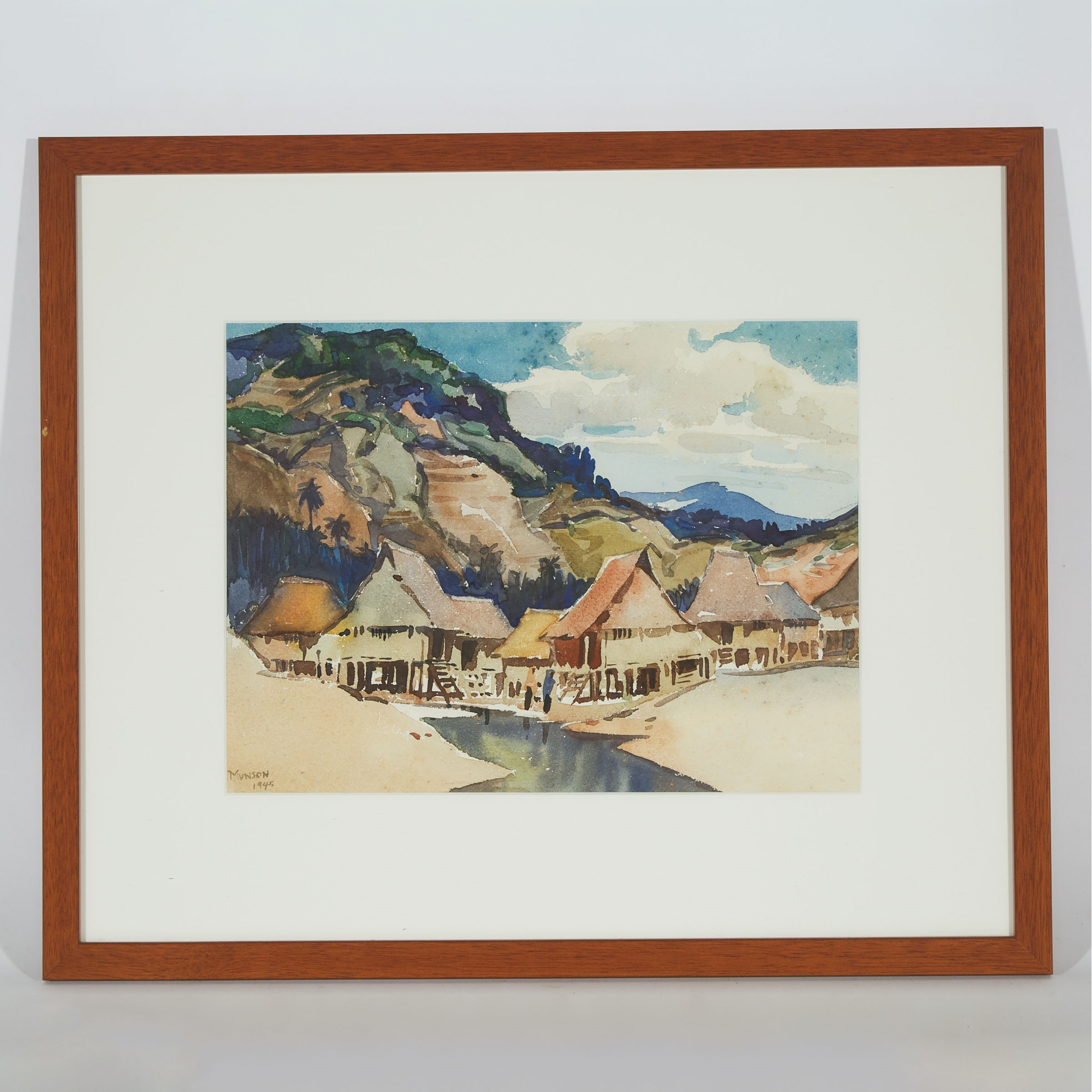 Artwork by Yong Mun Sen, Kampung Houses/Seaside Villages, Made of watercolour on paper